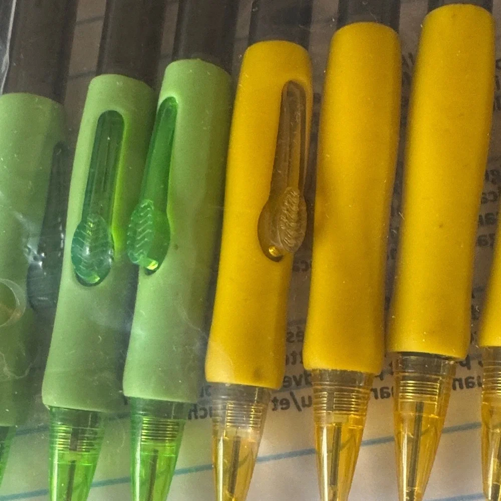 ★ Pack of 9 Green & Yellow Mechanical Pencils School Office Supplies